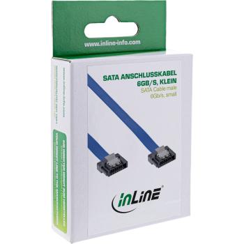 Preview: InLine® SATA 6Gb/s Anschlusskabel klein, mit Sicherheitslasche, 0,15m