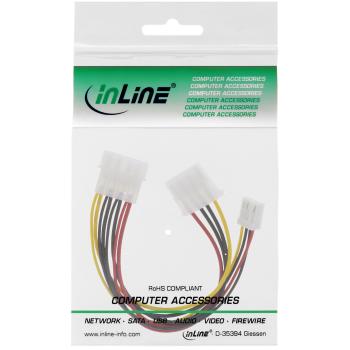 Preview: InLine® Strom Y-Kabel intern, 1x 5,25" an 1x 3,5" + 1x 5,25", 0,20m