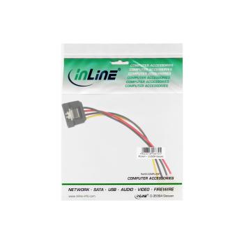 Preview: InLine® SATA Stromadap.-Kab., 1x 13,34cm (5,25") BU/15pol SATA ST, Lasche, 0,15m