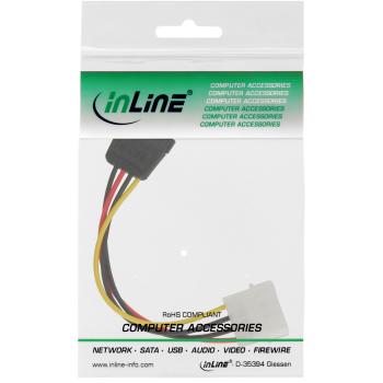 Preview: InLine® SATA Stromadapterkabel, 1x 13,34cm (5,25") BU an 15pol SATA ST, 0,15m