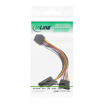 Preview: InLine® SATA Stromadapterkabel, SATA Stecker / Buchse, an 2x SATA Stecker, 0,15m
