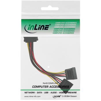 Preview: InLine® SATA Strom-Y-Kabel, SATA Buchse an 2x SATA Stecker, 0,15m