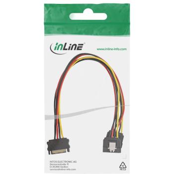 Preview: InLine® SATA Strom-Y-Kabel, SATA Buchse an 2x SATA ST mit Lasche, 0,30m