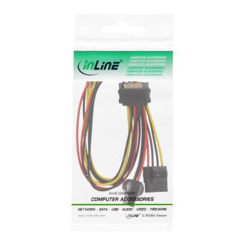 Preview: InLine® SATA Strom-Y-Kabel, SATA Buchse an 2x 13,34cm (5,25") Stecker, 0,3m