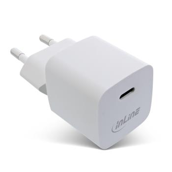 InLine® USB Netzteil, GaN Ladegerät Single USB-C, 33W, weiß