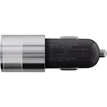 Preview: InLine® USB KFZ Stromadapter Quick Charge 3.0, 12/24VDC zu 5V DC/3A, USB-A+USB-C