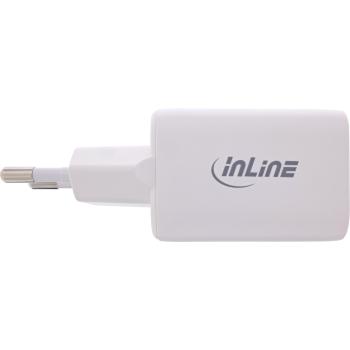 Preview: InLine® Power Delivery + Quick Charge USB Netzteil, 33W, USB-A + USB-C, weiß