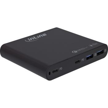 Preview: InLine® USB Netzteil, GaN Ladegerät, 4-Port, 2x USB-C + 2x USB-A, 120W, schwarz