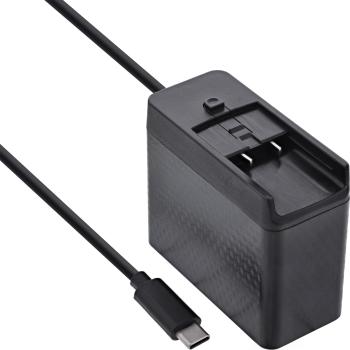 Preview: InLine® TravelCharge USB-C Netzteil 140W, GaN, festes Kabel, EU/UK/US, schwarz