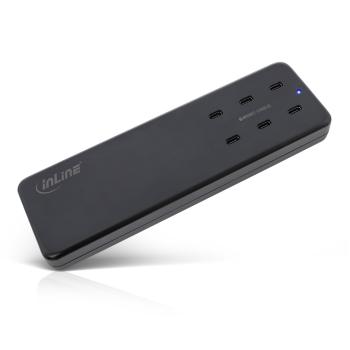 InLine® Multiport Netzteil, 6x USB-C, GaN, 120W, PD 3.0, schwarz