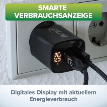 InLine® USB PD Netzteil, GaN Ladegerät, 2-Port, USB-C + USB-A, 30W, mit Display
