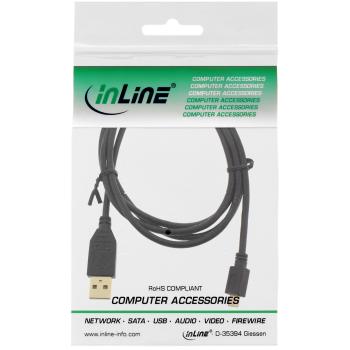 Preview: InLine® Micro-USB 2.0 Kabel, USB-A ST an Micro-B ST, vergoldete Kontakte