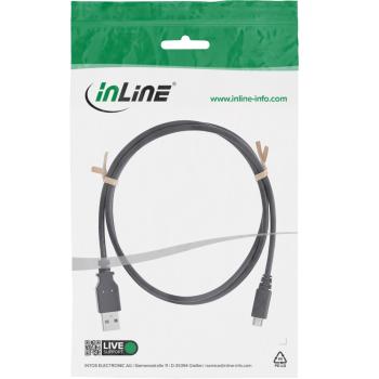 Preview: InLine® Micro-USB 2.0 Kabel, USB-A Stecker an Micro-B Stecker, 1m