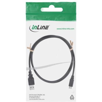 Preview: InLine® Micro-USB 2.0 Kabel, USB-A Stecker an Micro-B Stecker, 0,5m
