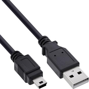 InLine® USB 2.0 Mini-Kabel, USB-A Stecker an Mini-B Stecker, schwarz, 1m