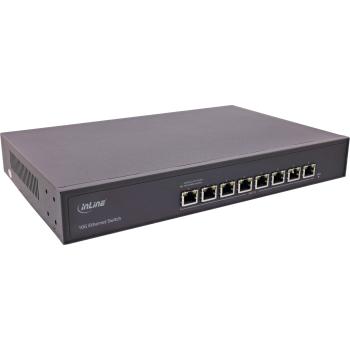 InLine® Netzwerk Switch 8-Port, 10Gigabit Ethernet, 19", Metall, Lüfter