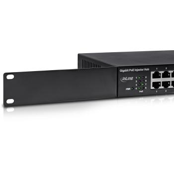 InLine® PoE+ Gigabit Netzwerk Injektor Hub 8 Port (8x PoE+), 1Gb/s, 19" 1HE