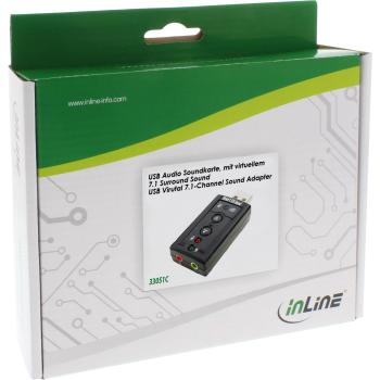 Preview: InLine® USB Audio Soundkarte, mit virtuellem 7.1 Surround Sound