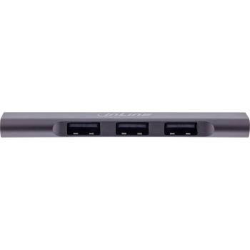 Preview: InLine® Slim USB-C Hub, 4-Port, USB 3.0 + 3x USB 2.0, schmale Bauform