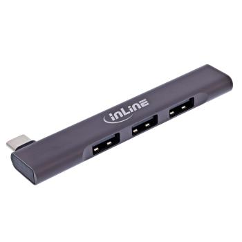 InLine® Slim USB-C Hub, 4-Port, USB 3.0 + 3x USB 2.0, schmale Bauform