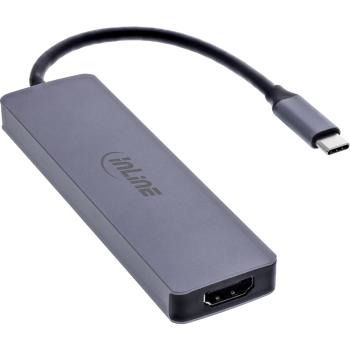Preview: InLine® Multifunktions-Hub, 3x USB-A 5 Gb/s, HDMI 4K/60 Hz, USB-C PD 100 W