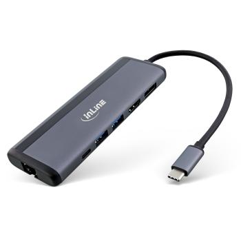 InLine® 8-in-1 USB-C Multihub, HDMI, DP, USB 3.2, PD 3.0 100W, MST