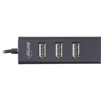 Preview: InLine® USB 2.0 4-Port Hub, USB-C Stecker auf 4x USB-A Buchse, Kabel 15cm