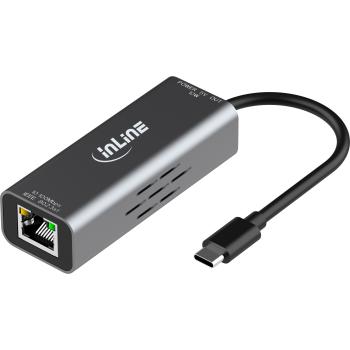 Preview: InLine® USB-C zu RJ45 PoE-Adapter, mit Überspannungsschutz