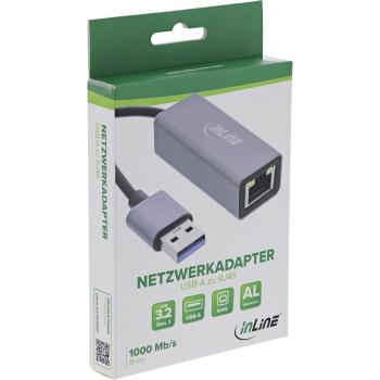 Preview: InLine® USB 3.2 Netzwerkadapter Kabel, USB-A zu RJ45 Gigabit Netzwerk