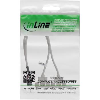 Preview: InLine® Slotblech USB 2.0, 2x USB Buchse auf 1x 10pol Pfostenverbinder, 0,35m