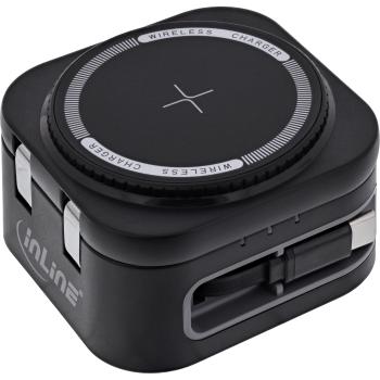 Preview: InLine® 3in1 Wireless Charger, 15W Qi MagSafe kompatibel, 0,8m Kabel