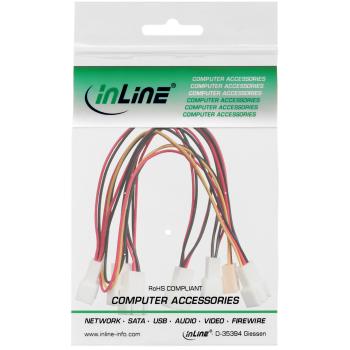 Preview: InLine® Lüfter Adapterkabel, 3pol Molex Buchse an 6x 3pol Molex Stecker