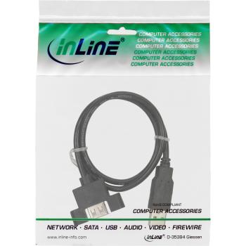 Preview: InLine® USB 2.0 Anschlusskabel, Stecker A auf Einbaubuchse A, 0,6m