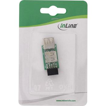 Preview: InLine® USB 2.0 Adapter, 2x Buchse A auf Pfostenanschluss