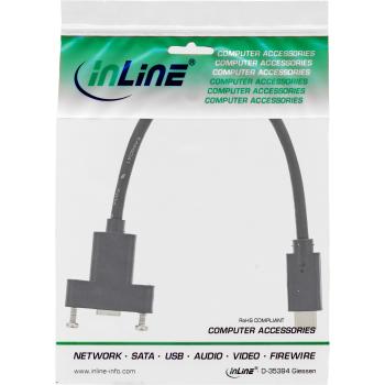 Preview: InLine® USB 3.2 Gen.2 Adapterkabel, Stecker C auf Einbaubuchse C, 0,20m