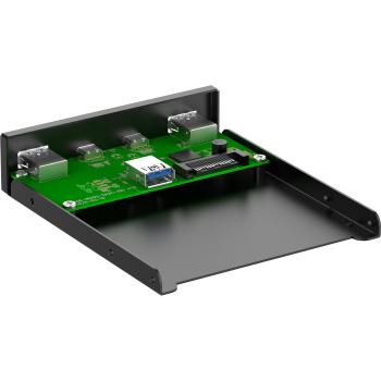 InLine® 3,5" Front Panel, 2x USB-A + 2x USB-C, 10 Gb/s, Metall, schwarz