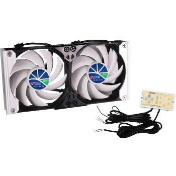 Titan TTC-SC20(B)V2+ Kühlschrank-Doppellüfter 120x25mm IP55, Timer Gleichrichter