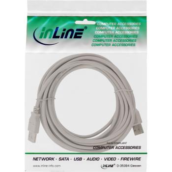 Preview: InLine® USB 2.0 Kabel, A an A, beige