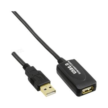 InLine® USB 2.0 Aktiv-Verl., mit Signalverstärkung "Repeater", ST A / BU A, 5m