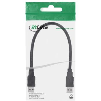 Preview: InLine® USB 3.2 Gen.1 Kabel, A an A, schwarz, 0,3m