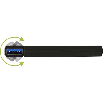 Preview: InLine® 180 Twist Hub USB 3.0, 4 Port, drehbar, schwarz