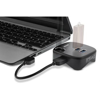 Preview: InLine® USB 3.0 Multiadapter, 2xUSB-A, RJ45, SD/MicroSD Cardreader, schwarz
