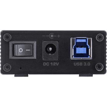 Preview: InLine® USB 3.0 Hub, 7 Port, Aluminiumgehäuse, schwarz, mit 2,5A Netzteil