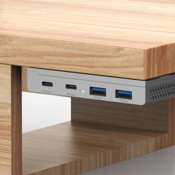 InLine® 4-Port Magnetic USB Hub, 2x USB-C, 2x USB-A, 10Gb/s, Aluminiumgehäuse