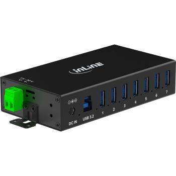 InLine® USB 3.2 Gen.1 Industrie-Hub, 7 Port, Aluminiumgehäuse, mit Netzteil