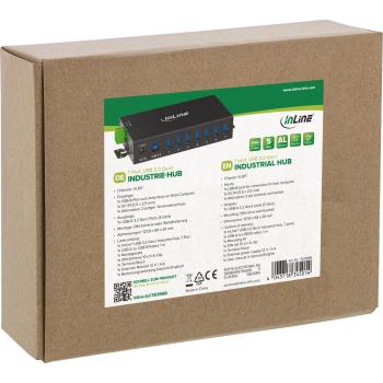 InLine® USB 3.2 Gen.1 Industrie-Hub, 7 Port, Aluminiumgehäuse, mit Netzteil