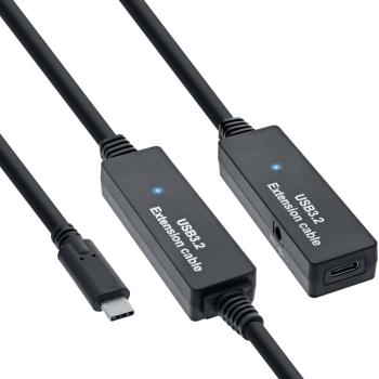 InLine® USB 3.2 Gen.1 Aktiv-Verlängerung, USB-C Stecker an USB-C Buchse, 10m