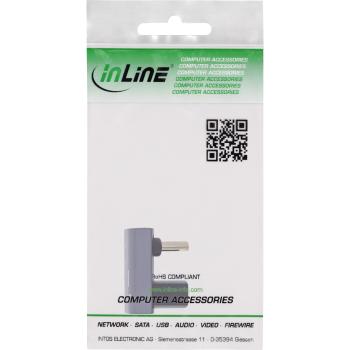 Preview: InLine® USB4 Adapter, USB-C Stecker/Buchse 180°, Aluminium, grau