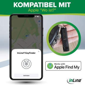 InLine® KeyFinder, smarter Schlüsselanhänger mit LED-Licht, 300mAh, IP65
