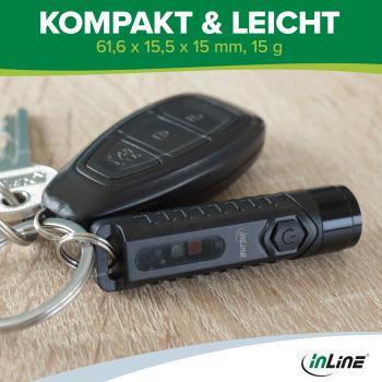 InLine® KeyFinder, smarter Schlüsselanhänger mit LED-Licht, 300mAh, IP65